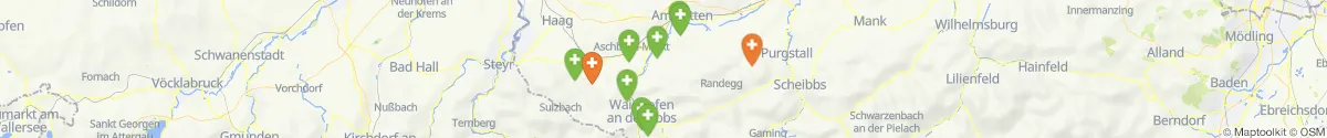 Kartenansicht für Apotheken-Notdienste in der Nähe von Hollenstein an der Ybbs (Amstetten, Niederösterreich)